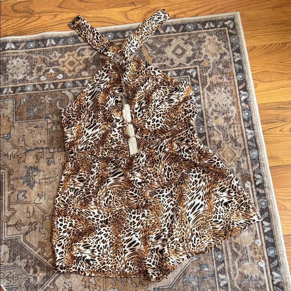 PrettyLittleThing Leopard Print Jumpsuit